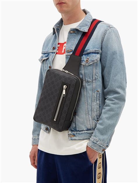 gucci supreme black crossbody|Gucci supreme shoulder bag.